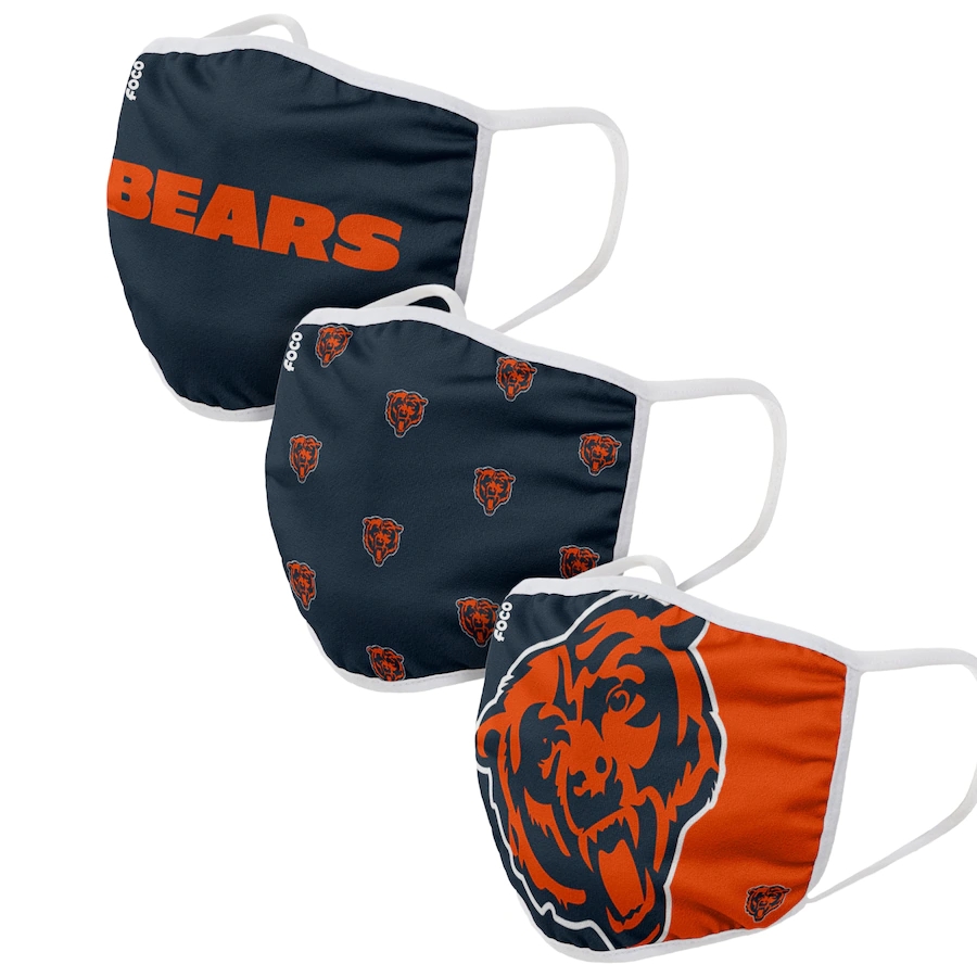  Chicago Bears Face Covering (Size Small) 3-PackDust mask with filter